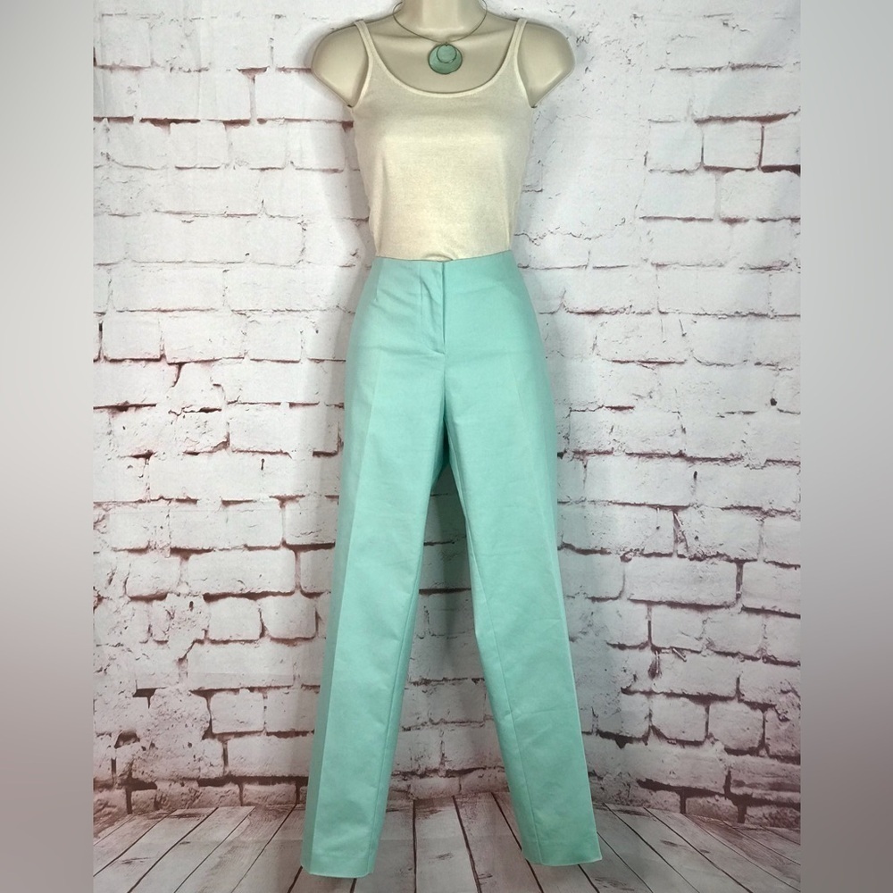 BELLA COLORI Aquamarine Teal Pastel High Waist Tailored Slacks Pants Size 8 - Picture 4 of 16